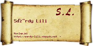 Sárdy Lili névjegykártya