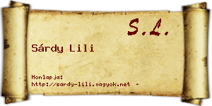 Sárdy Lili névjegykártya